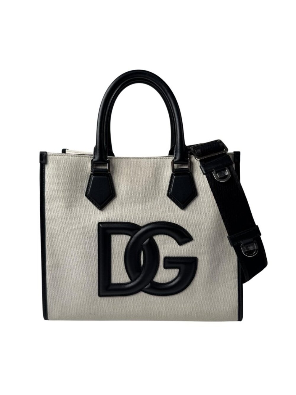 Dolce & Gabbana D&G 2-Way Tote Shoulder Bag DG Logo Canvas